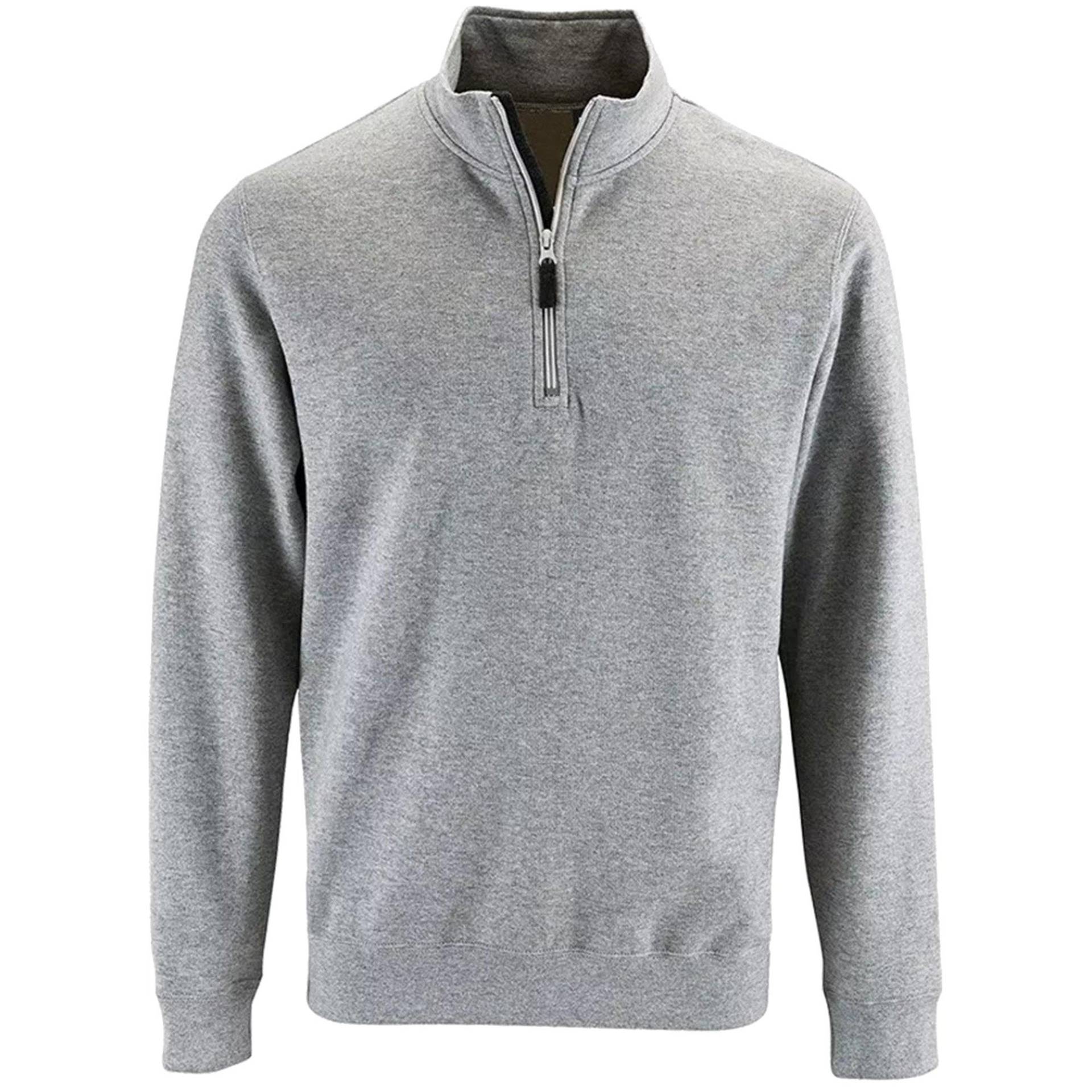 Stan Kontrast Zip Sweatshirt Herren Taubengrau M von SOLS