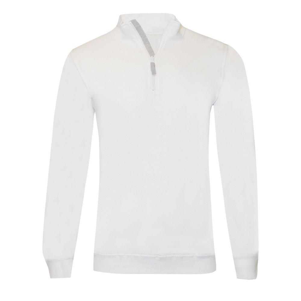 Stan Kontrast Zip Sweatshirt Herren Weiss L von SOLS