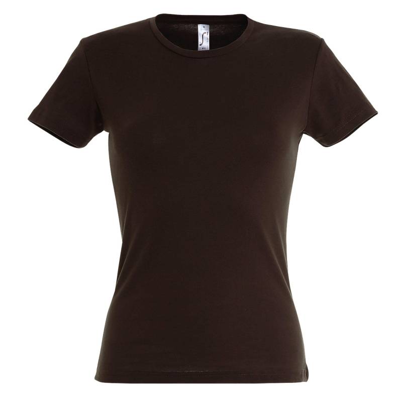 Tshirt, Kurzarm, Rundhalsausschnitt Damen Braun M von SOLS