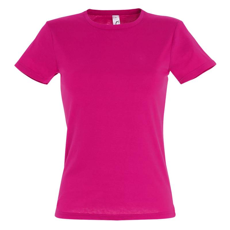 Tshirt, Kurzarm, Rundhalsausschnitt Damen Fuchsia M von SOLS