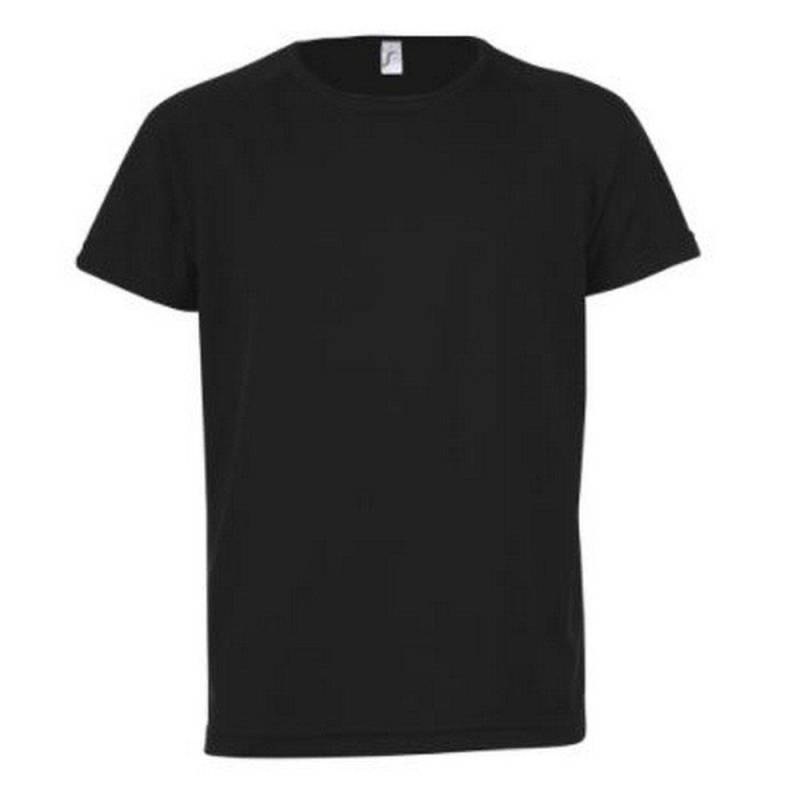 Tshirt Sporty, Kurzarm Mädchen Schwarz 116 von SOLS