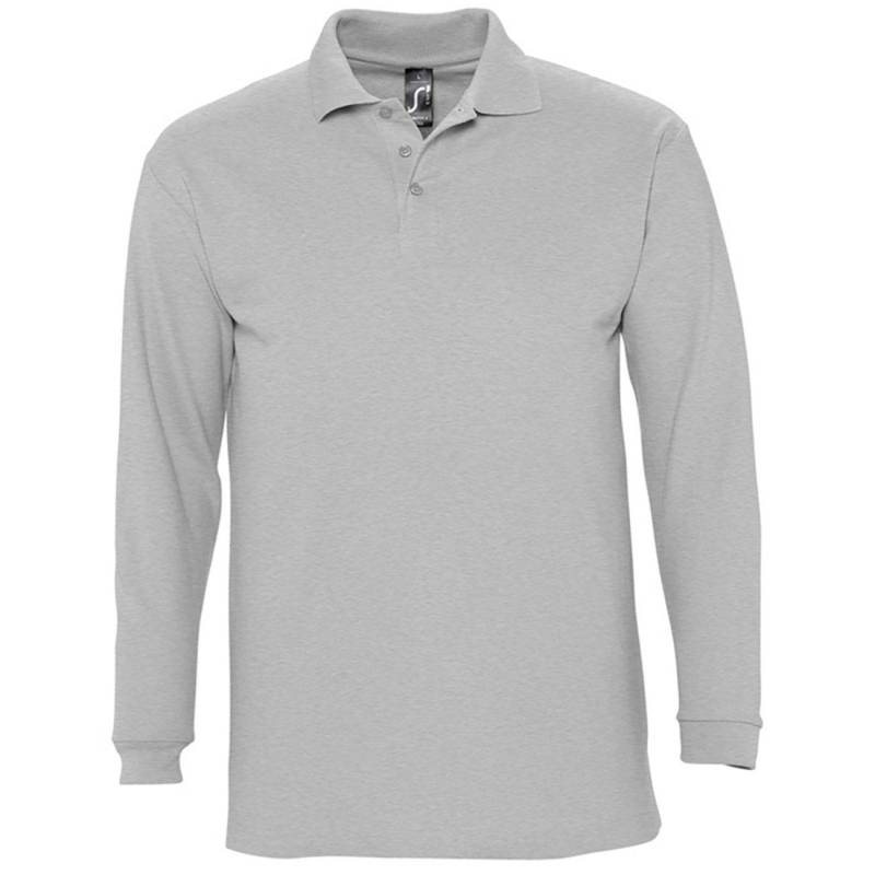 Winter Ii Pique Langarmshirt Poloshirt, Langarm Herren Taubengrau 3XL von SOLS