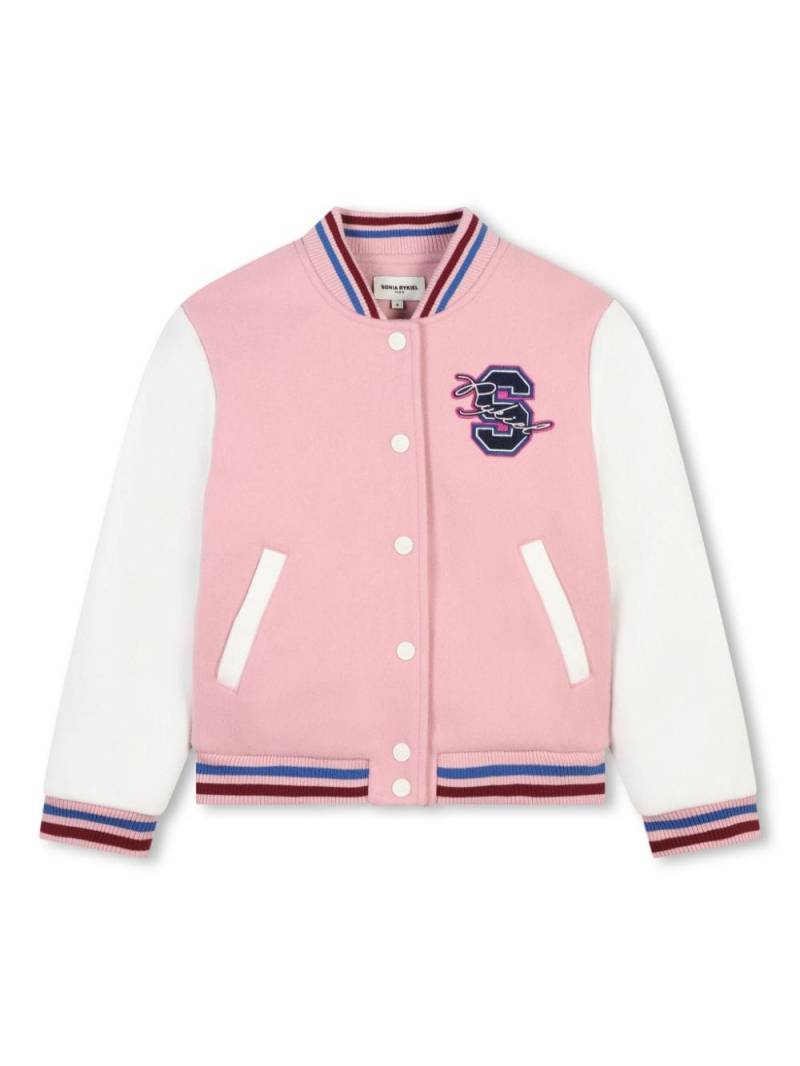 SONIA RYKIEL ENFANT logo-embroidered bomber jacket - Pink von SONIA RYKIEL ENFANT