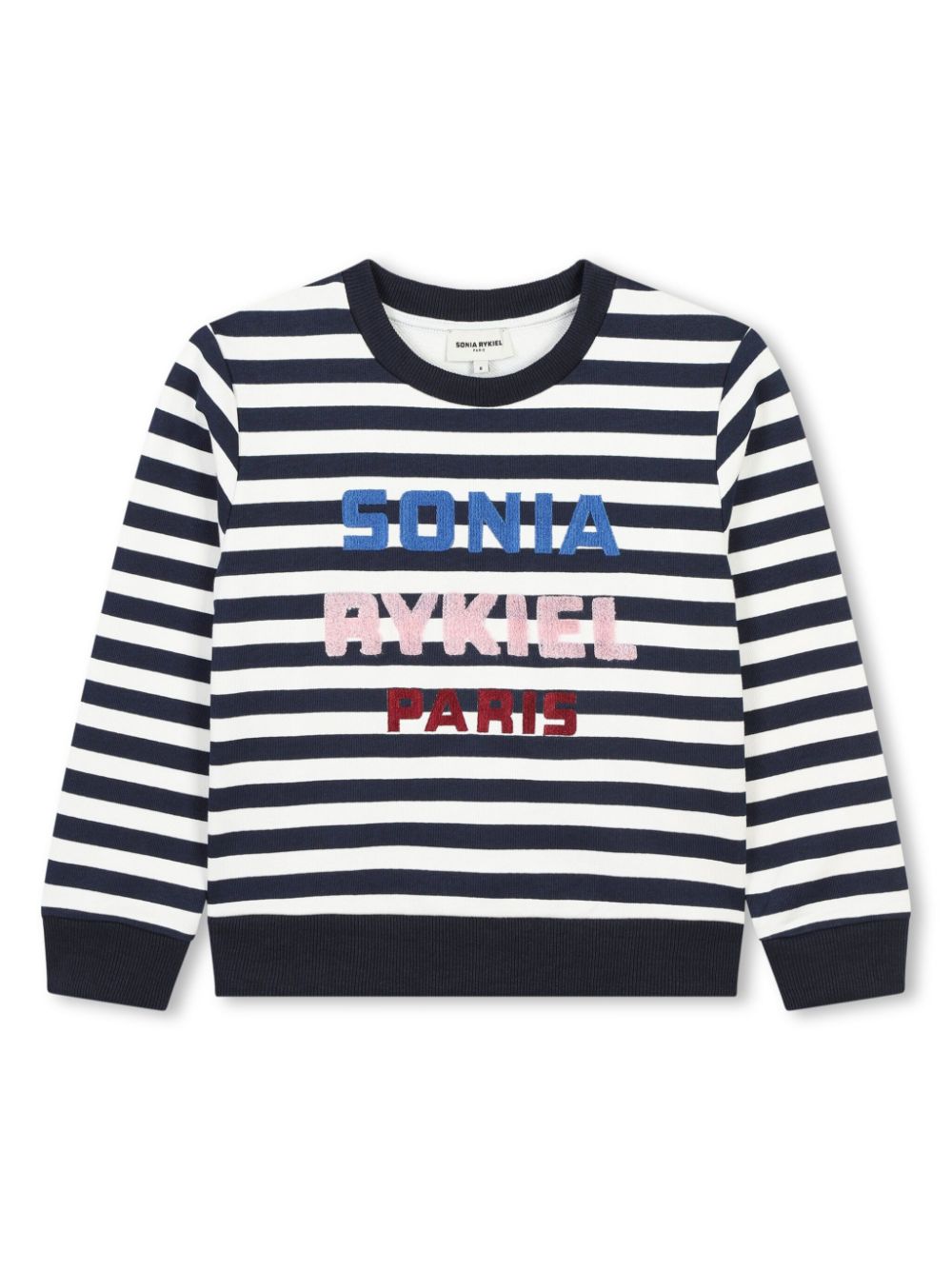 SONIA RYKIEL ENFANT logo-lettering striped sweatshirt - Black von SONIA RYKIEL ENFANT