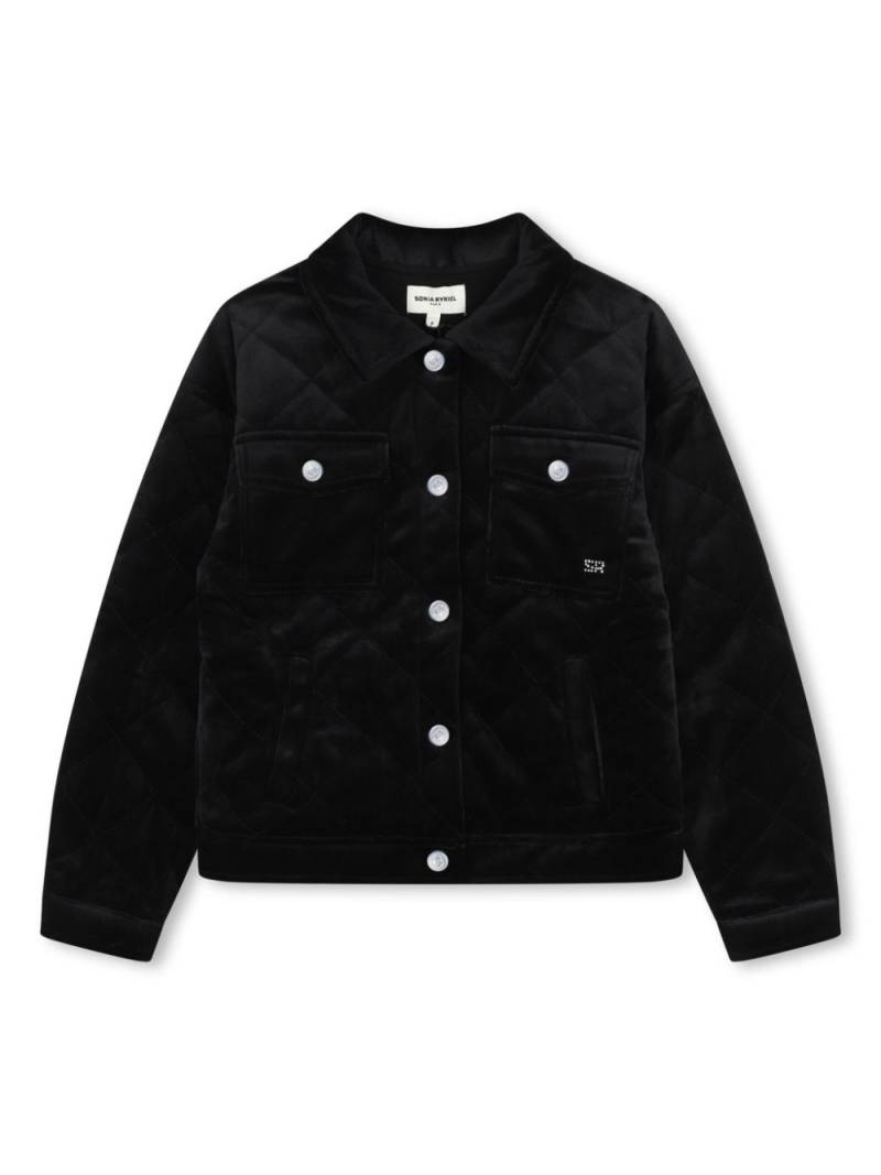 SONIA RYKIEL ENFANT quilted velvet jacket - Black von SONIA RYKIEL ENFANT