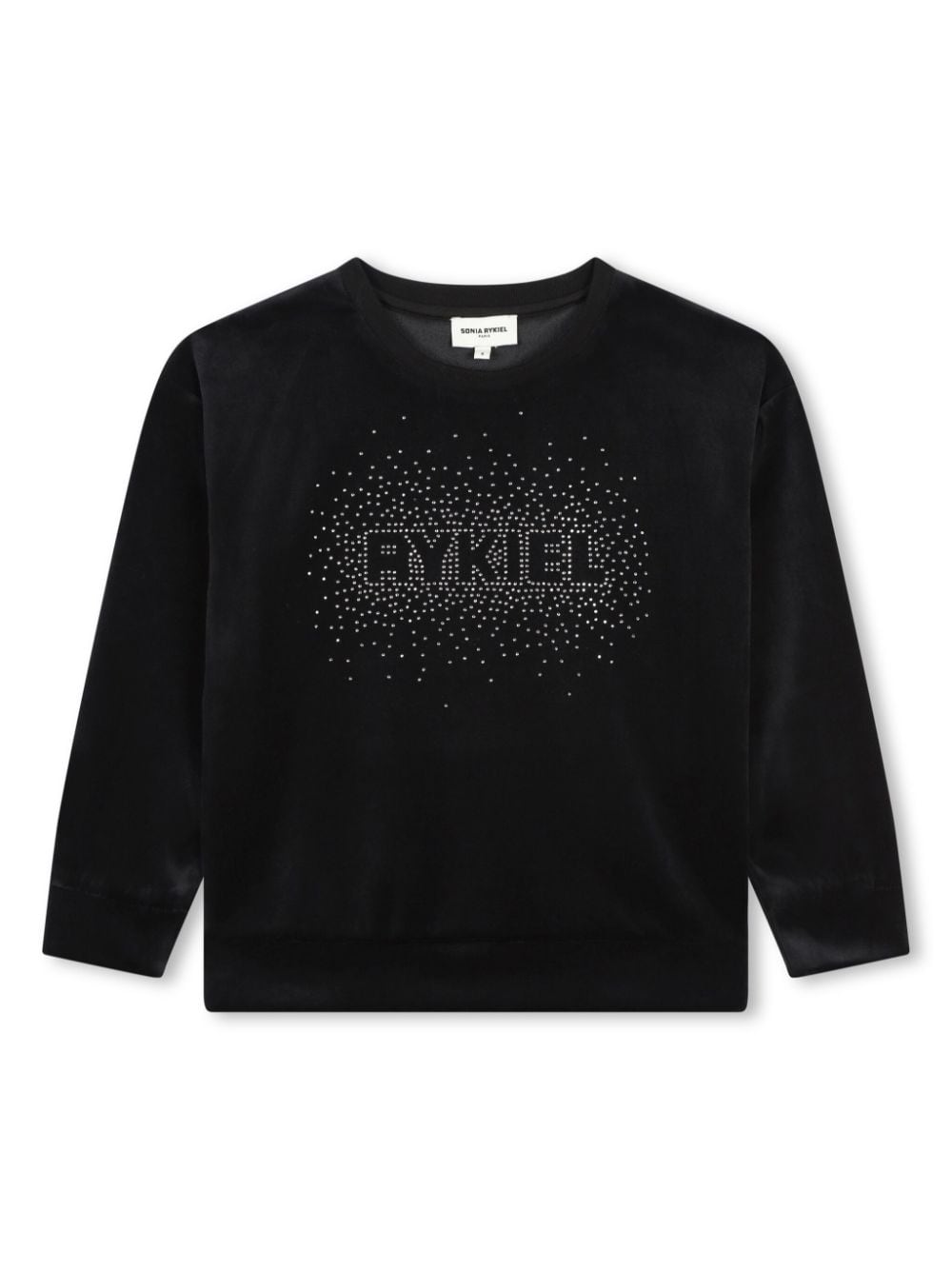 SONIA RYKIEL ENFANT rhinestone-logo velvet T-shirt - Black von SONIA RYKIEL ENFANT