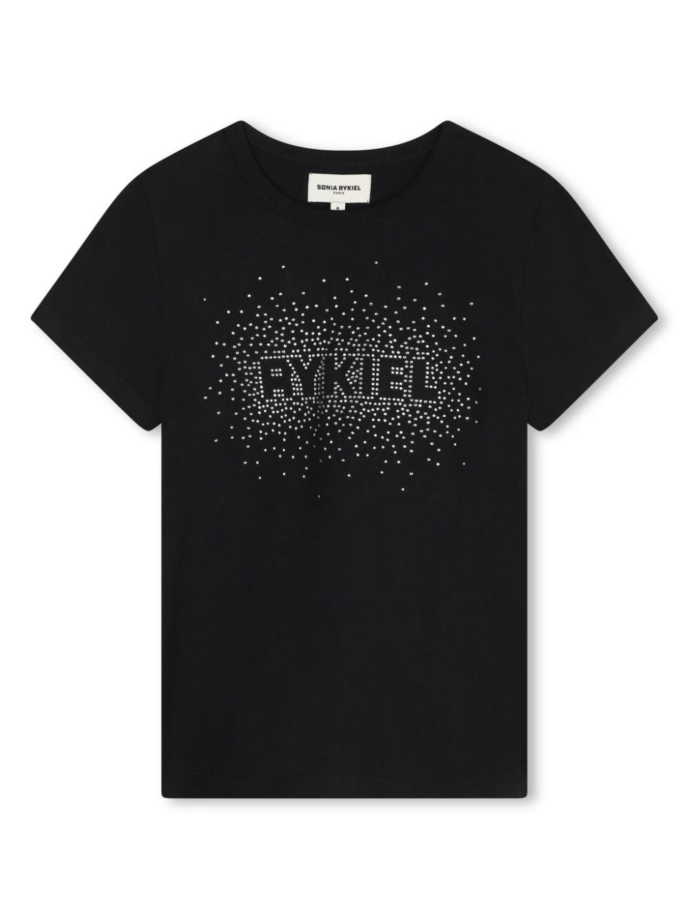 SONIA RYKIEL ENFANT rhinestones-logo cotton T-shirt - Black von SONIA RYKIEL ENFANT