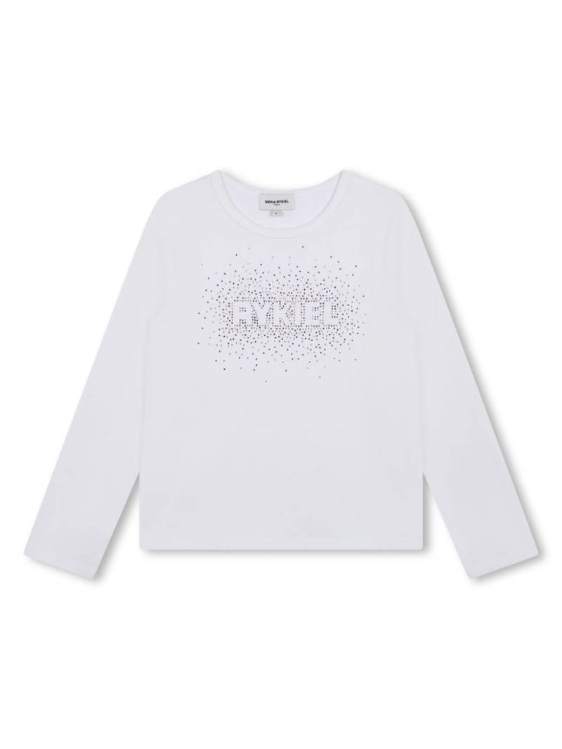 SONIA RYKIEL ENFANT rhinestones-logo cotton T-shirt - White von SONIA RYKIEL ENFANT