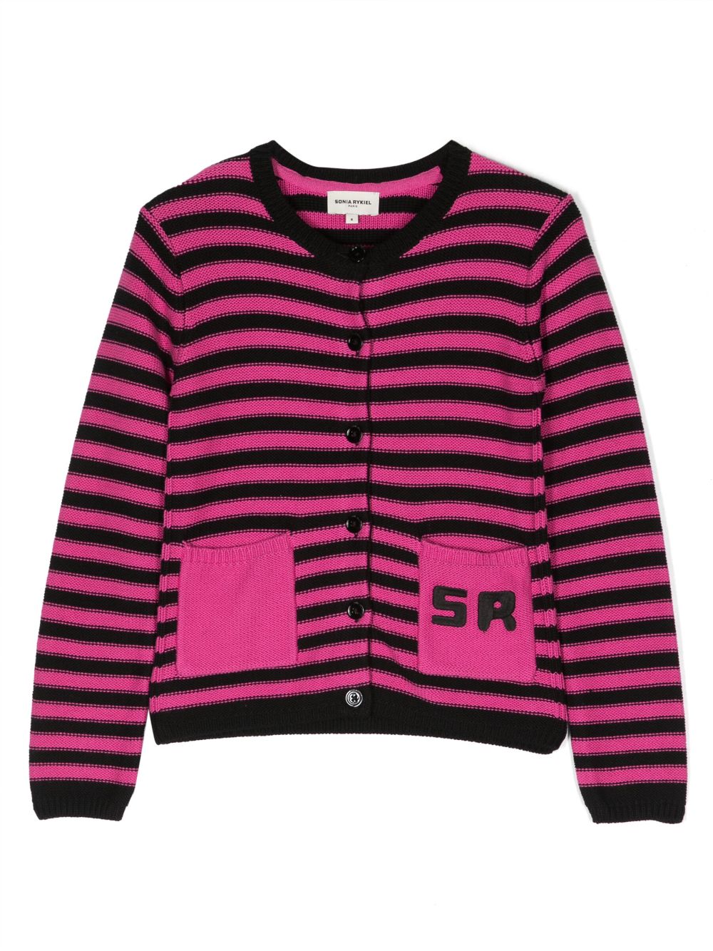 SONIA RYKIEL ENFANT striped cotton cardigan - Black von SONIA RYKIEL ENFANT