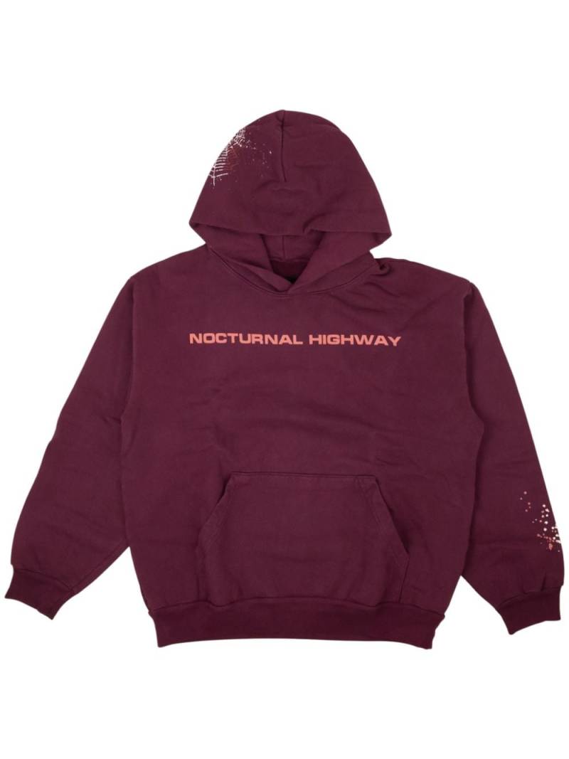 SP5DER Nocturnal Highway cotton hoodie - Purple von SP5DER