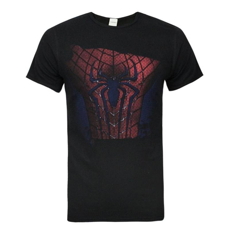 Spiderman Offizielles Ripp Brust Tshirt Herren Schwarz S von SPIDERMAN