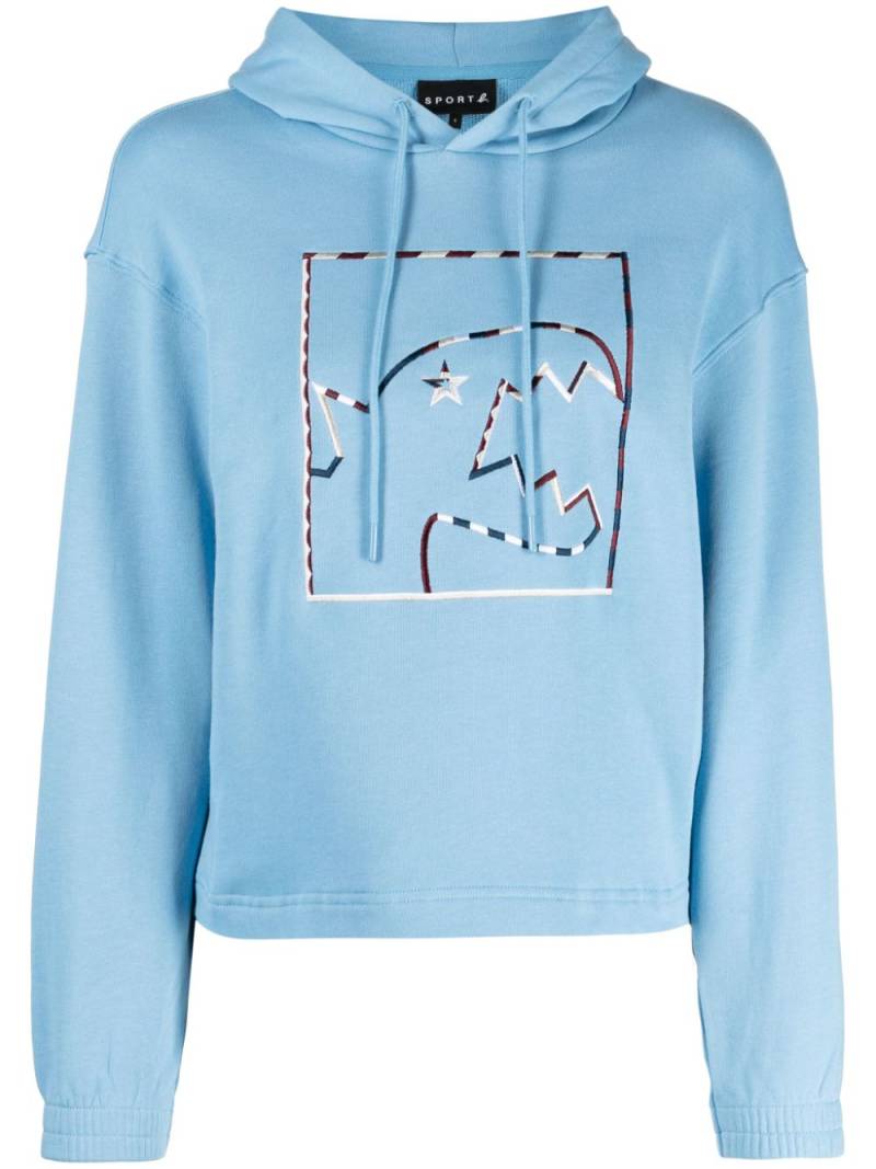 SPORT b. by agnès b. Dino Box-embroidered cotton hoodie - Blue von SPORT b. by agnès b.