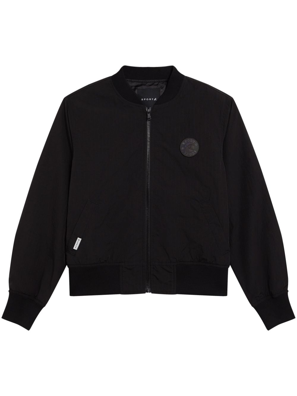 SPORT b. by agnès b. Dino-appliqué zip-up bomber jacket - Black von SPORT b. by agnès b.