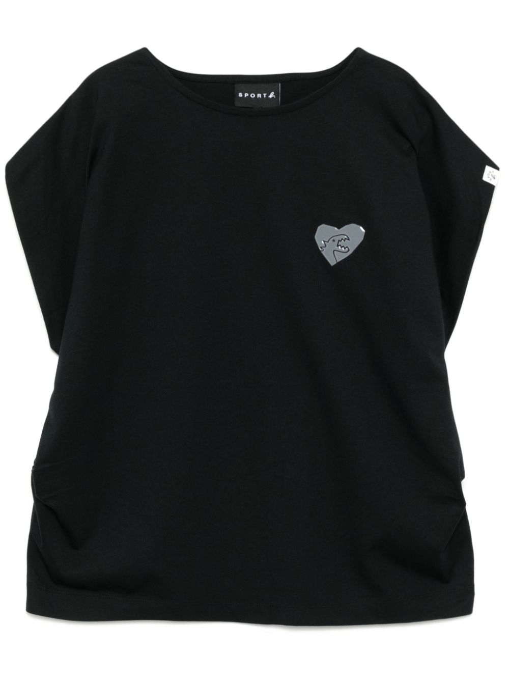 SPORT b. by agnès b. Dino heart draped T-shirt - Black von SPORT b. by agnès b.