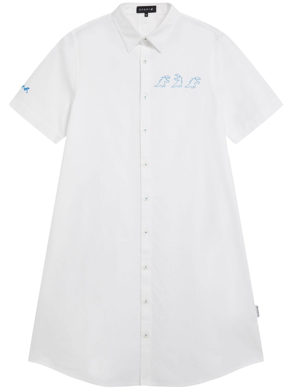 SPORT b. by agnès b. Dino-print cotton shirt dress - White von SPORT b. by agnès b.