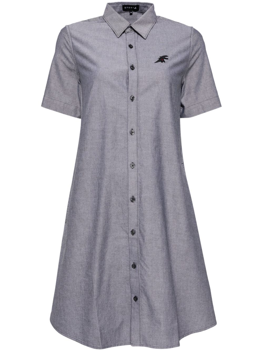 SPORT b. by agnès b. dino-embroidered shirt dress - Grey von SPORT b. by agnès b.