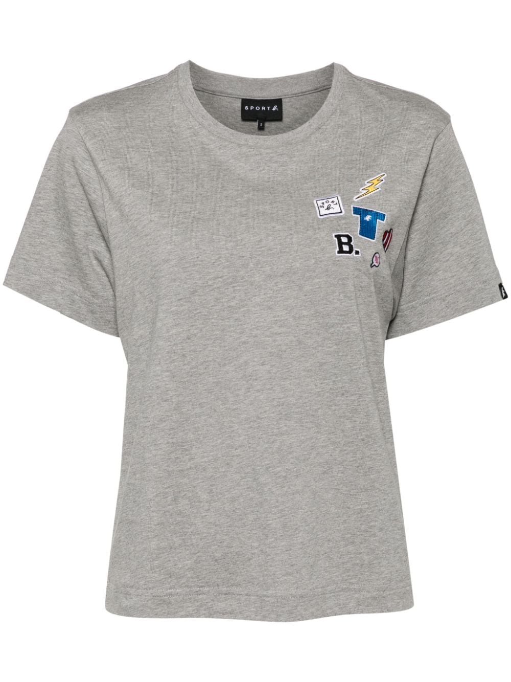 SPORT b. by agnès b. embroidered cotton T-shirt - Grey von SPORT b. by agnès b.