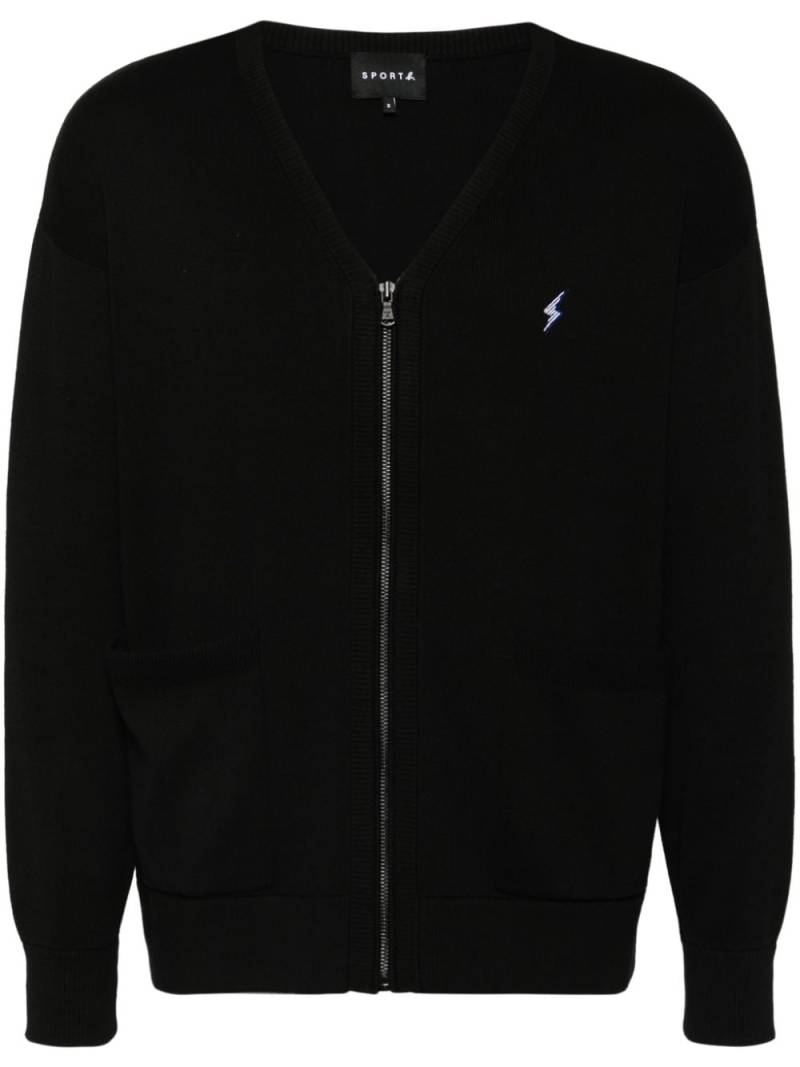 SPORT b. by agnès b. embroidered-logo cardigan - Black von SPORT b. by agnès b.