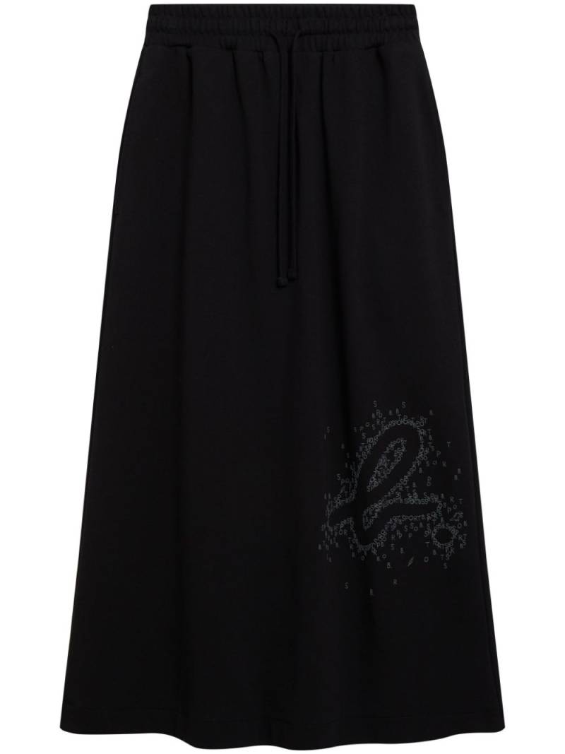 SPORT b. by agnès b. logo-embellished cotton midi skirt - Black von SPORT b. by agnès b.