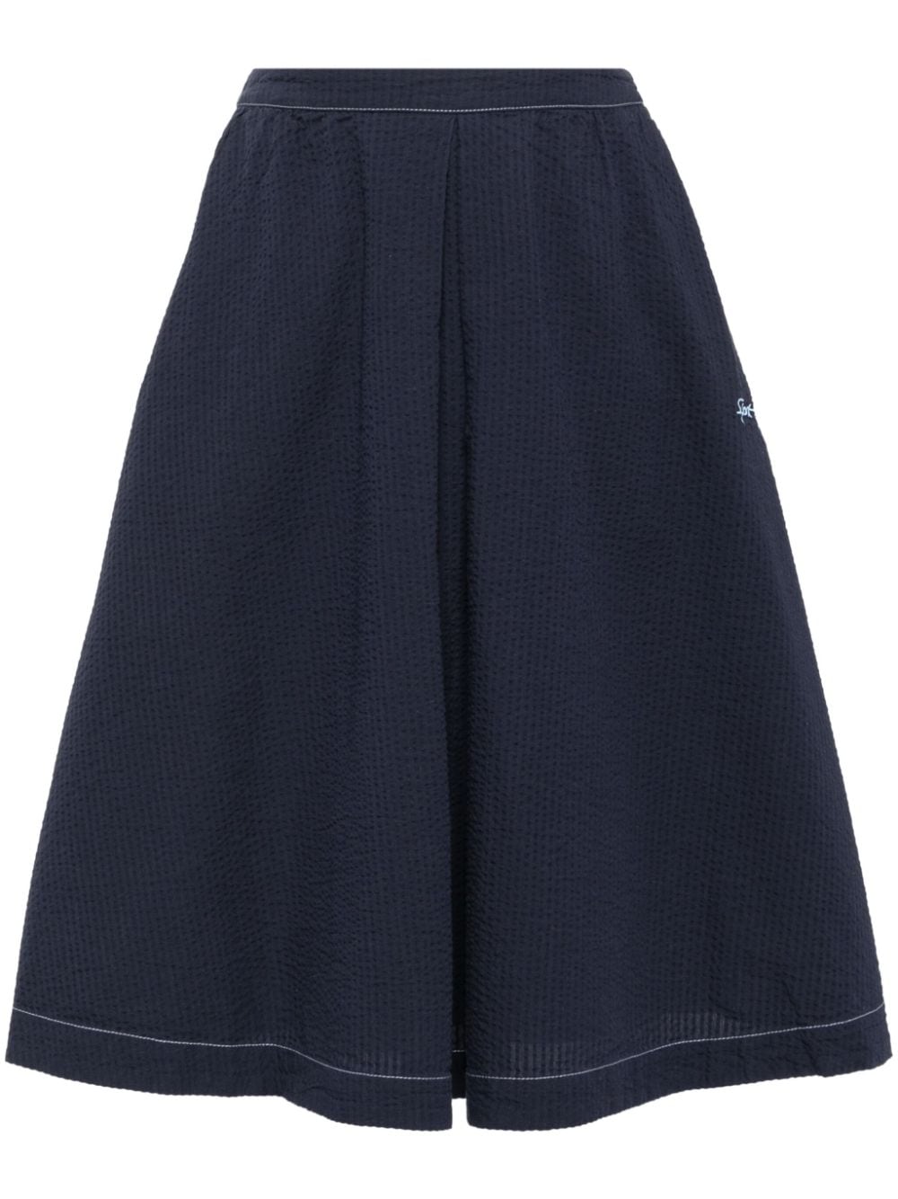 SPORT b. by agnès b. logo-embroidered textured flared skirt - Blue von SPORT b. by agnès b.