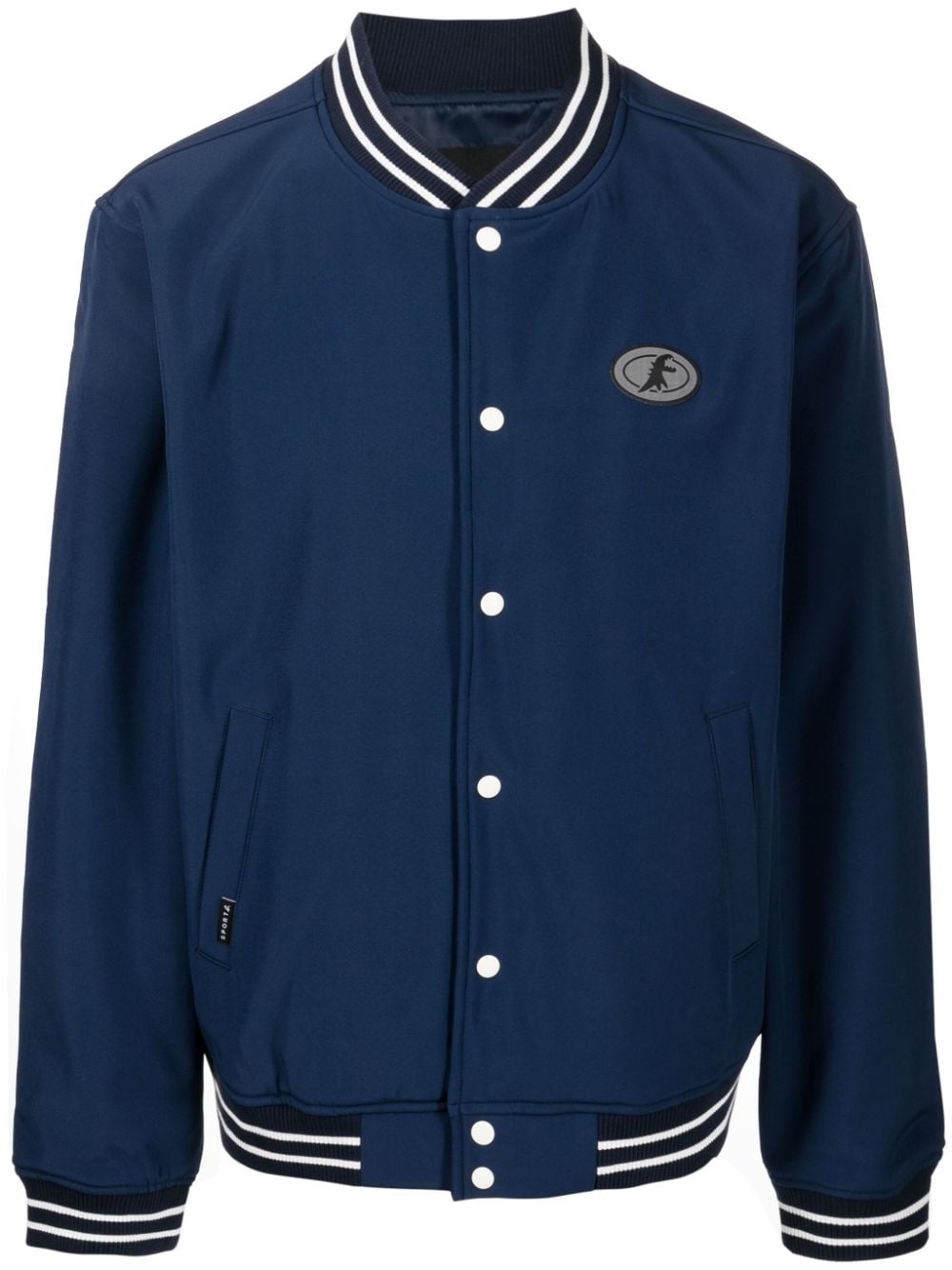 SPORT b. by agnès b. logo-patch cotton bomber jacket - Blue von SPORT b. by agnès b.