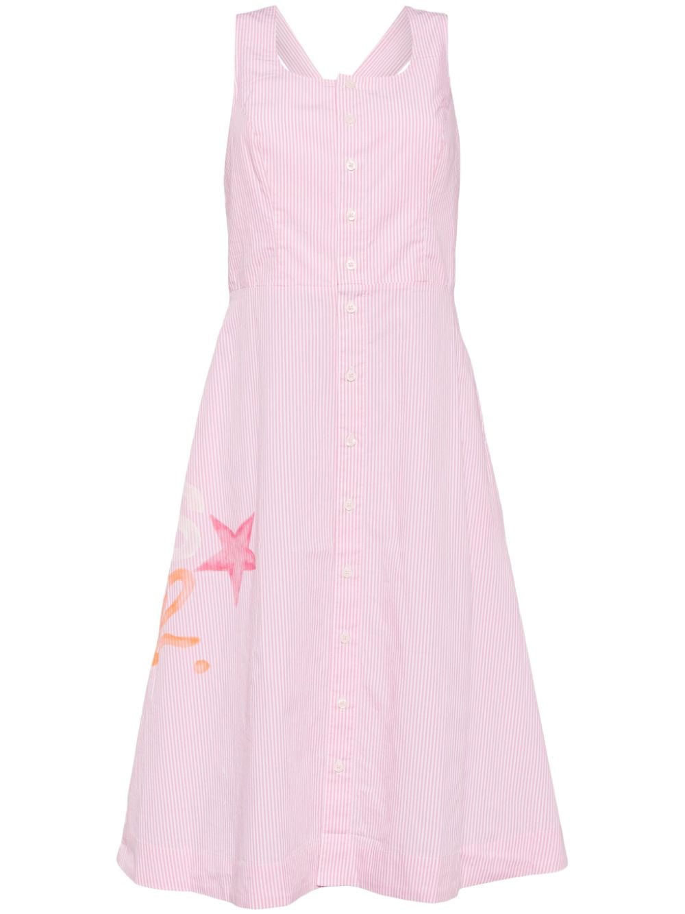 SPORT b. by agnès b. pinstriped sleeveless buttoned dress - Pink von SPORT b. by agnès b.