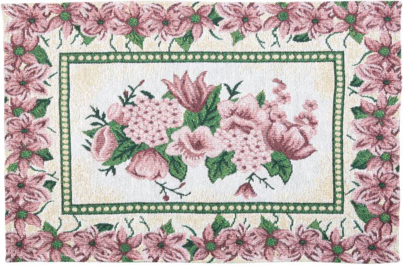 SPRÜGEL Platzset »Rose im Rahmen«, (Set, 4 St.), Gobelin von SPRÜGEL