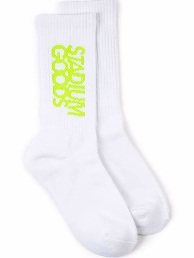 STADIUM GOODS® logo "Glow In The Dark" crew socks - White von STADIUM GOODS®