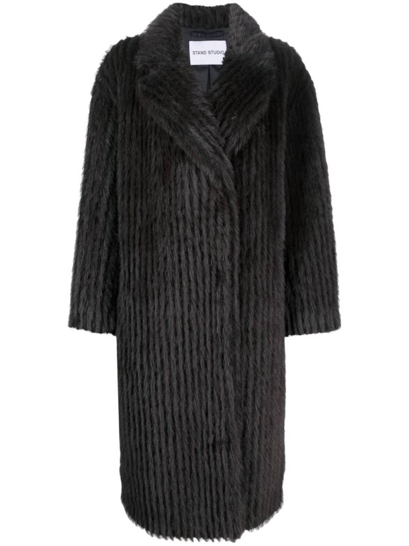 STAND STUDIO Genevieve double-breasted faux-fur coat - Brown von STAND STUDIO