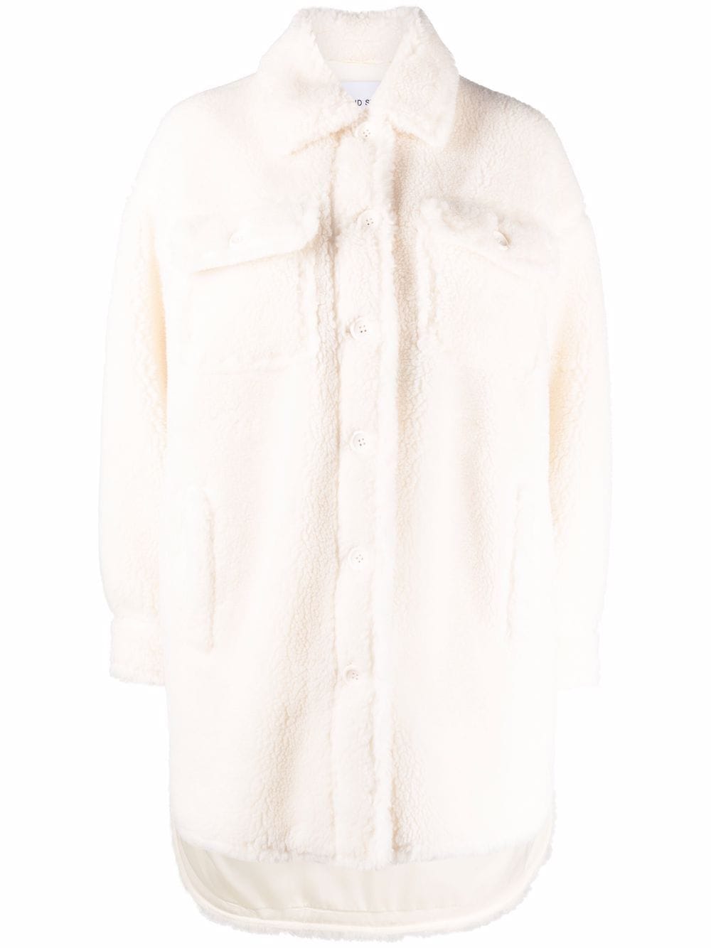 STAND STUDIO Sabi fleece shirt coat - White von STAND STUDIO