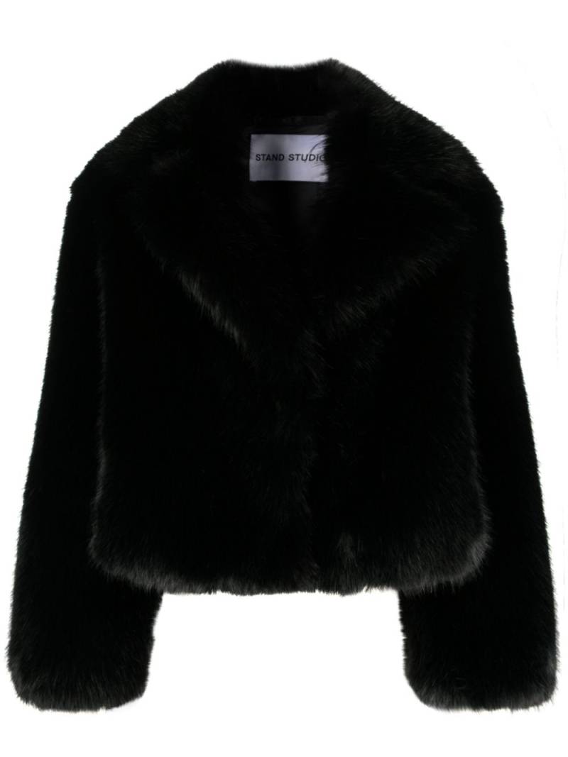 STAND STUDIO Samara faux-fur jacket - Black von STAND STUDIO