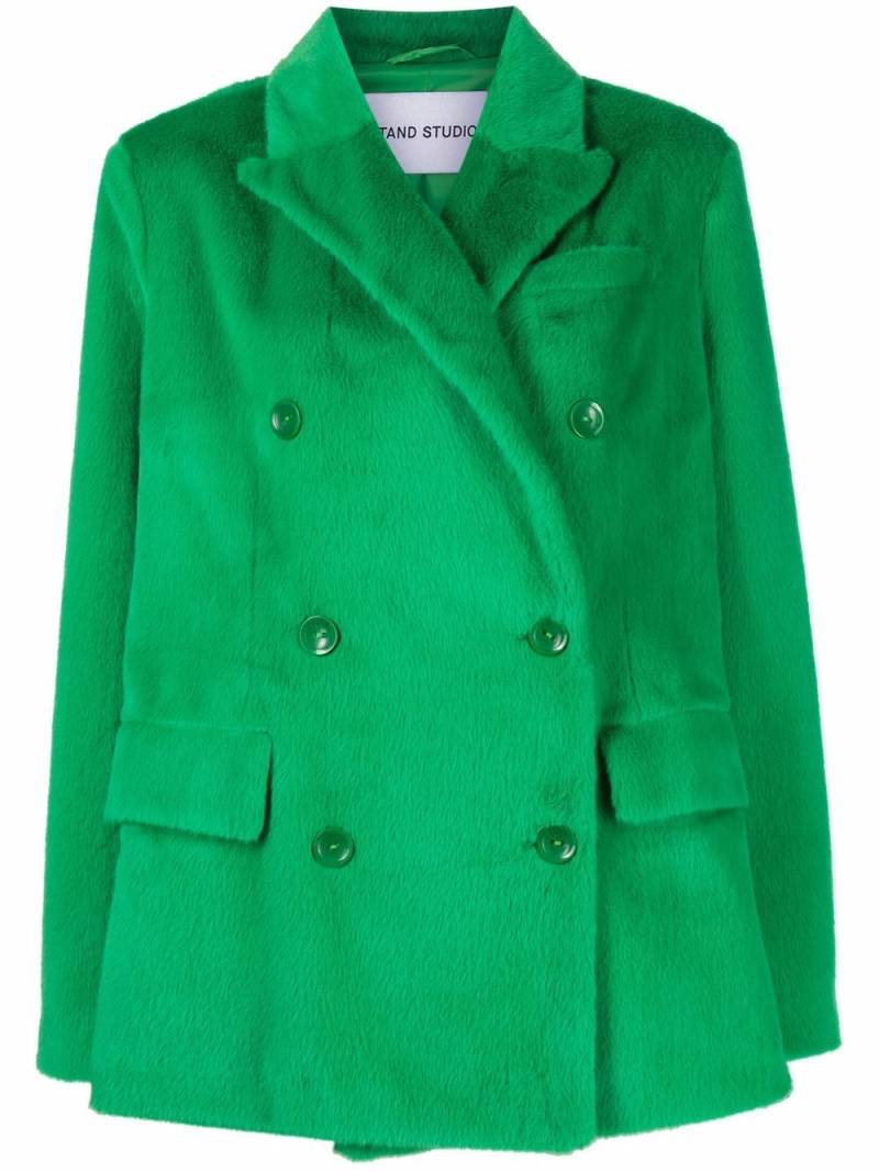 STAND STUDIO faux-fur double-breasted coat - Green von STAND STUDIO