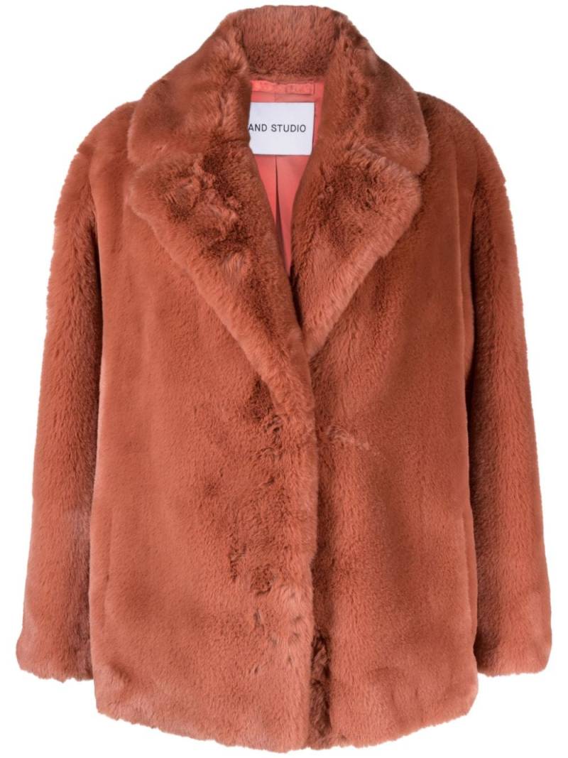 STAND STUDIO faux-fur notched-lapels jacket - Orange von STAND STUDIO