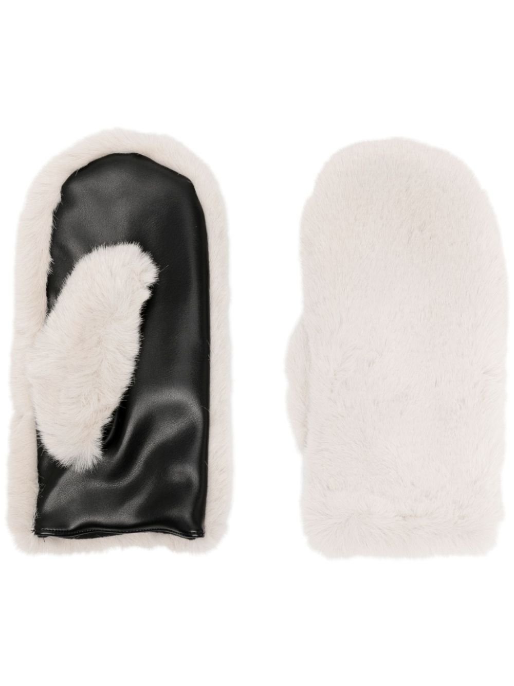 STAND STUDIO panelled faux-fur mittens - Grey von STAND STUDIO