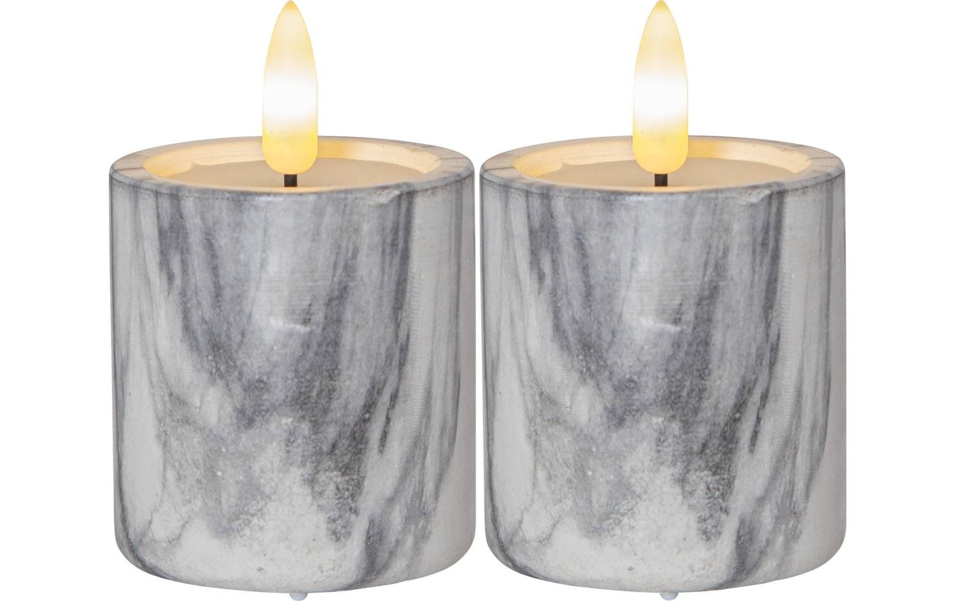 Parforce Traditional Hunting LED-Kerze »Pillar Flamme Marble Ø 45417 x 9 cm,Grau,2Stk« von Parforce Traditional Hunting