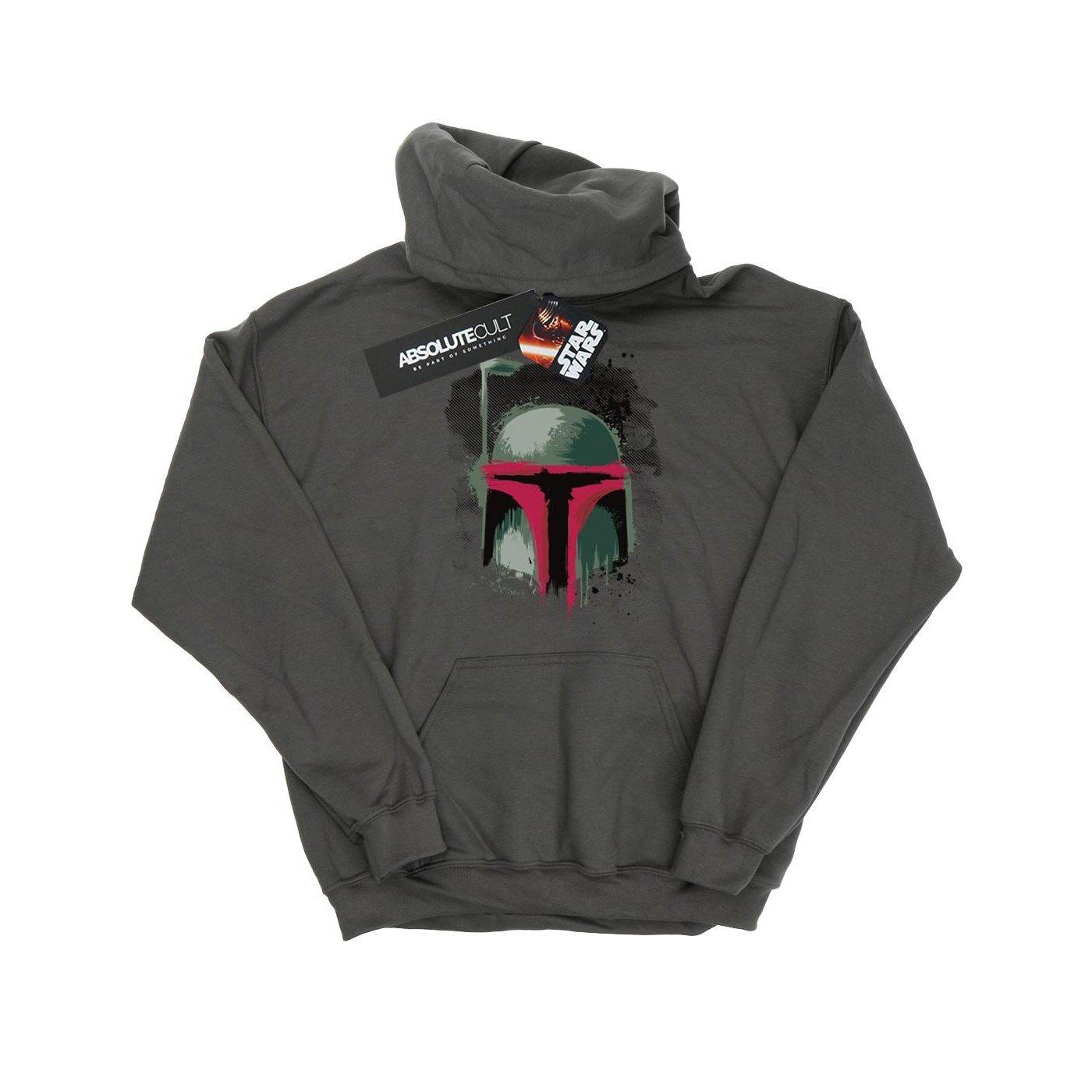 Boba Fett Helmet Kapuzenpullover Jungen Charcoal Black 140/146 von STAR WARS