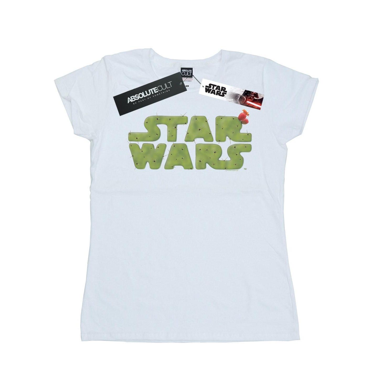 Cactus Logo Tshirt Damen Weiss M von STAR WARS