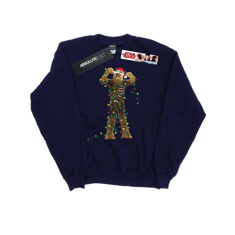 Chewbacca Christmas Lights Sweatshirt Herren Marine XL von STAR WARS