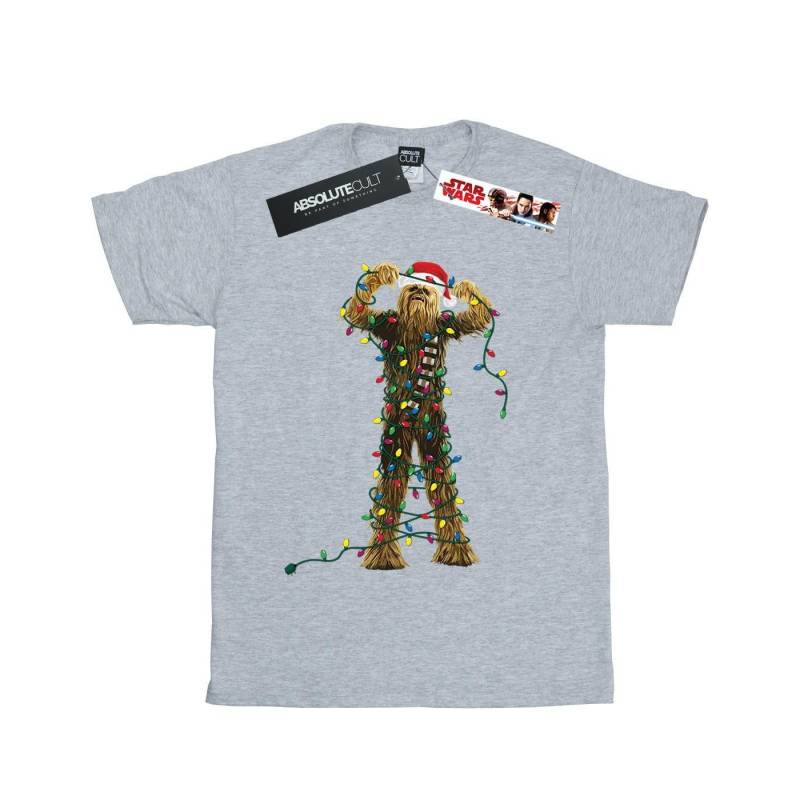 Chewbacca Christmas Lights Tshirt Damen Grau 3XL von STAR WARS