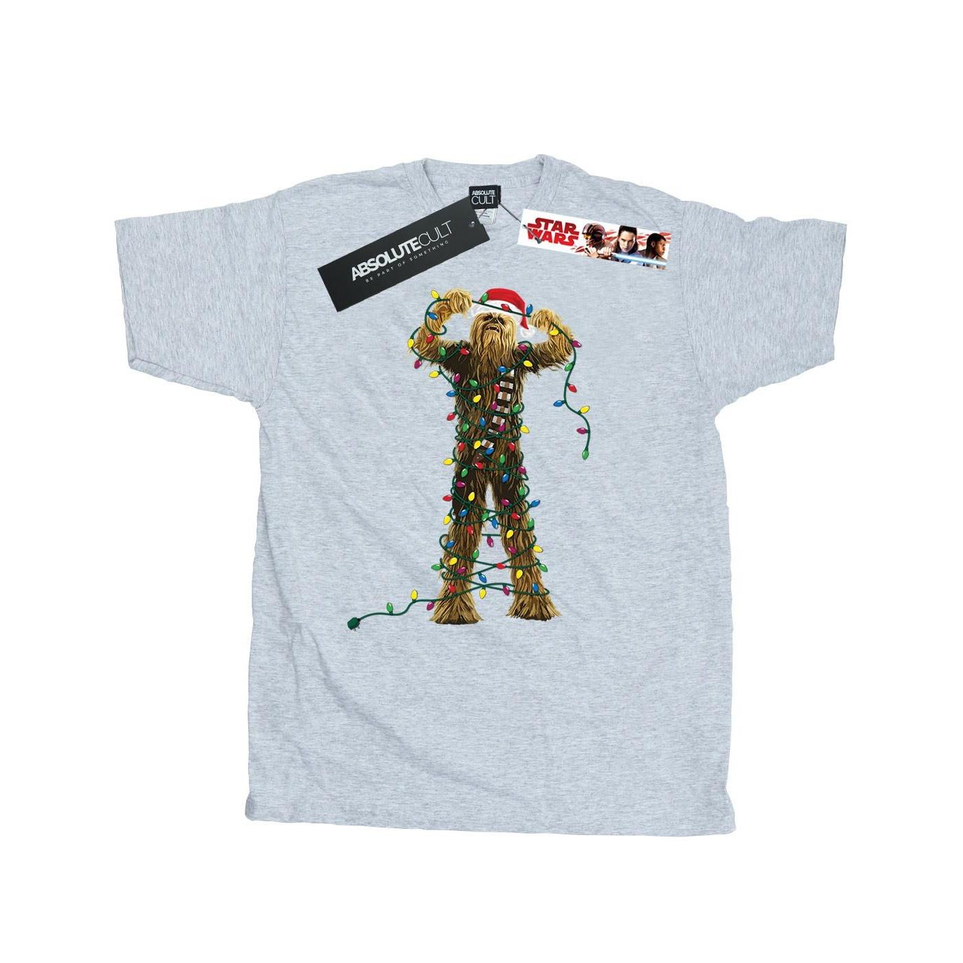 Chewbacca Christmas Lights Tshirt Herren Grau 3XL von STAR WARS