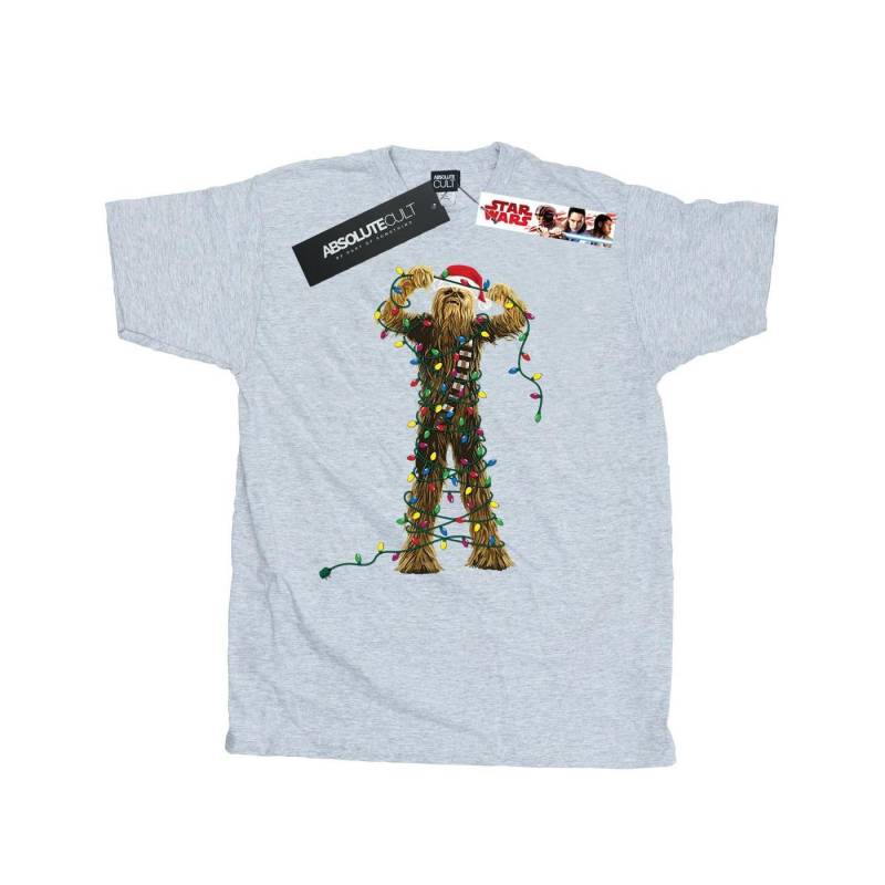 Chewbacca Christmas Lights Tshirt Herren Grau XXL von STAR WARS