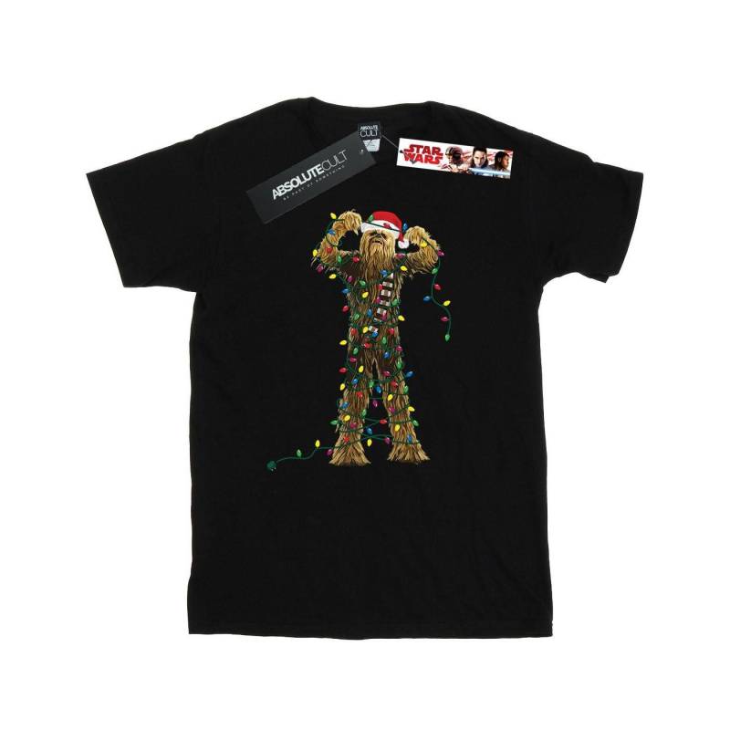 Chewbacca Christmas Lights Tshirt Herren Schwarz L von STAR WARS