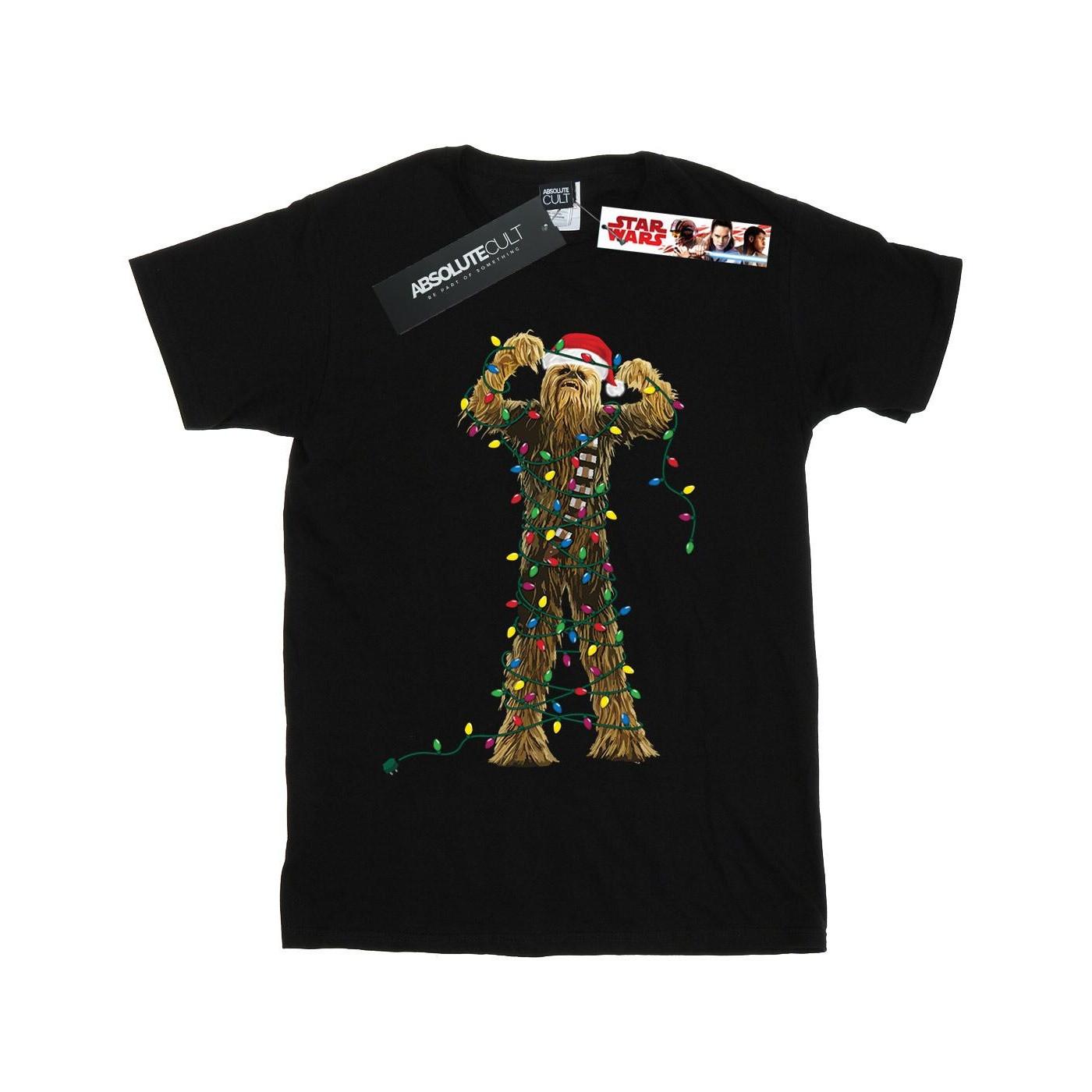 Chewbacca Christmas Lights Tshirt Jungen Schwarz 152-158 von STAR WARS