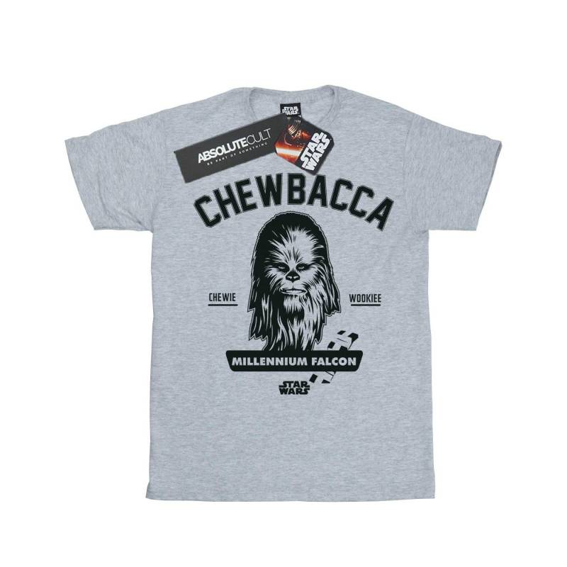 Chewbacca Collegiate Tshirt Jungen Grau 140/146 von STAR WARS