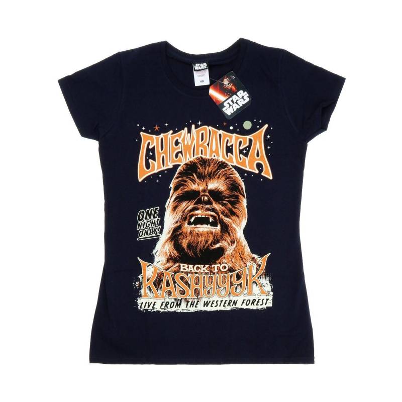 Chewbacca Rock Poster Tshirt Damen Marine XL von STAR WARS