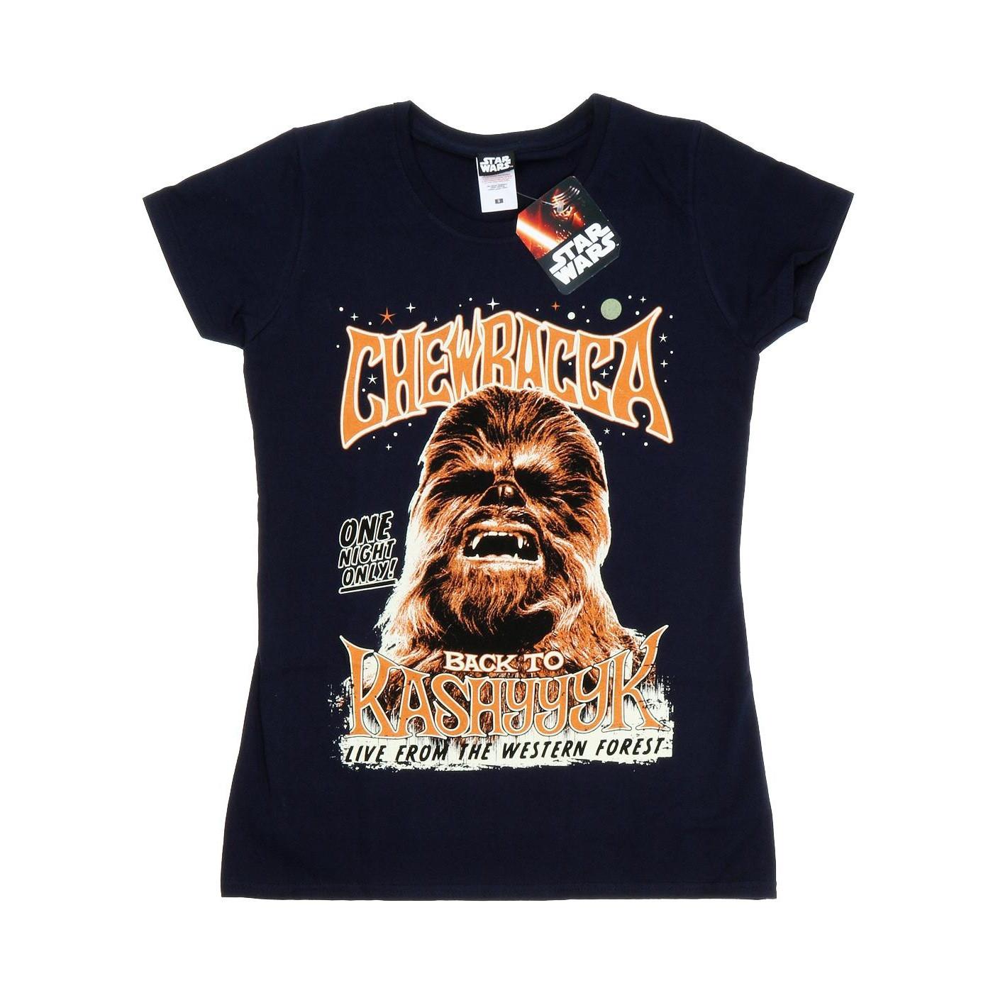 Chewbacca Rock Poster Tshirt Damen Marine XS von STAR WARS