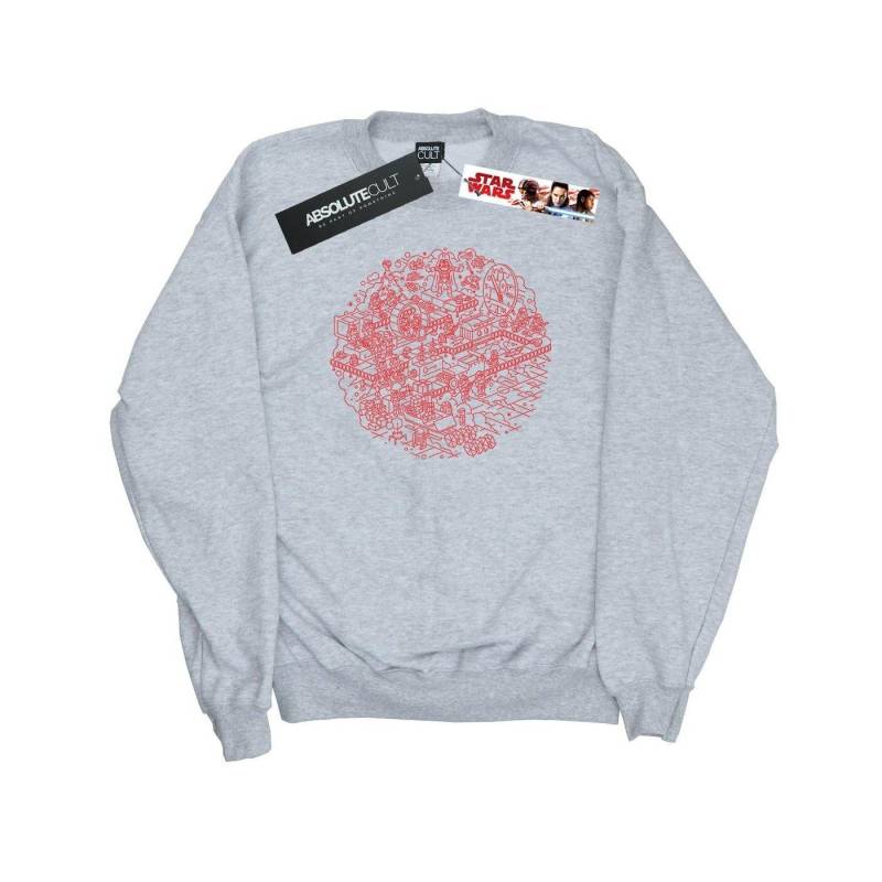 Christmas Death Star Sweatshirt Damen Grau M von STAR WARS