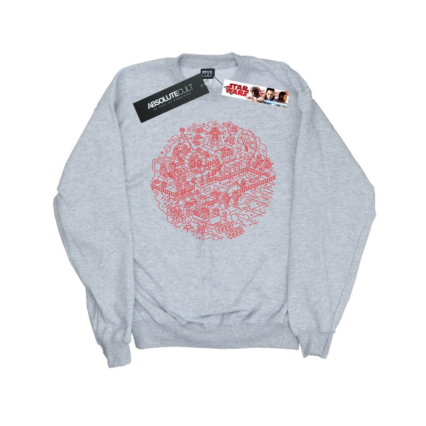 Christmas Death Star Sweatshirt Jungen Grau 128 von STAR WARS