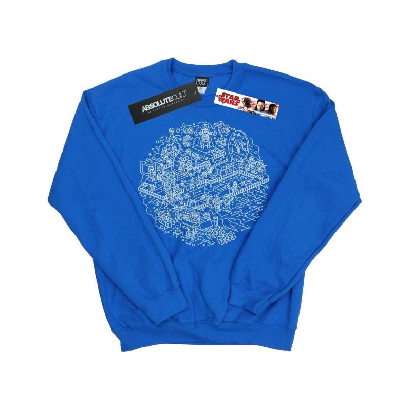 Christmas Death Star Sweatshirt Jungen Königsblau 116 von STAR WARS