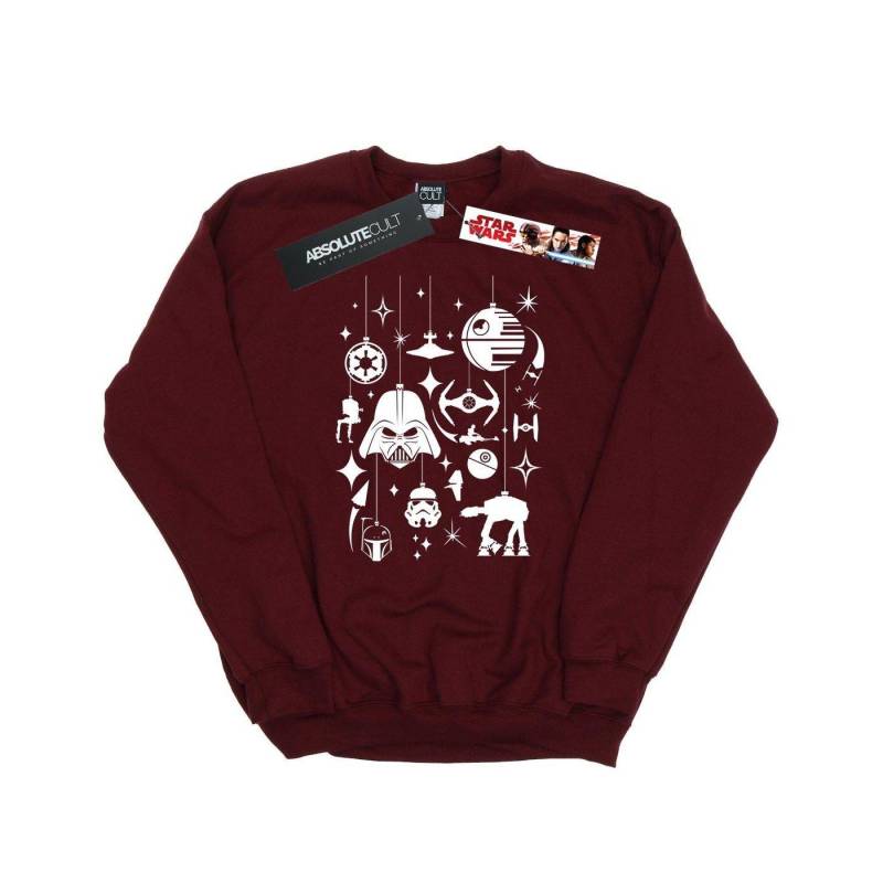 Christmas Decorations Sweatshirt Damen Weinrot XXL von STAR WARS